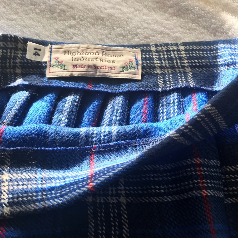 Vintage Highland Home Industries Tartan Pleated Wrap Kilt Skirt Sz 8  (14) EUC - Picture 5 of 11
